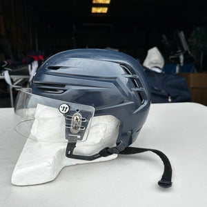 Warrior Alpha One Pro Hockey Helmet Pro Stock Medium Navy Blue Visor Combo 2699