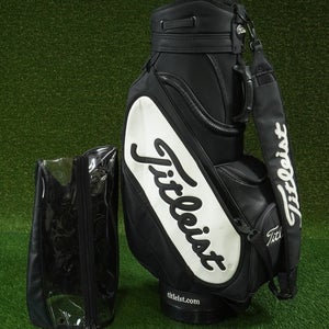CLASSIC 9 TOP TITLEIST STAFF BAG 6 WAY DIVIDERS GOLF BAG BLACK / WHITE ~ L@@K!!