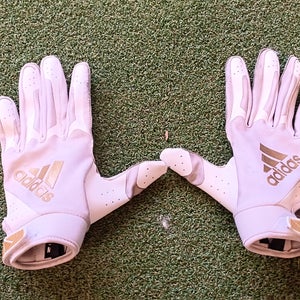 White Youth Medium Adidas Adizero Gloves (Used)