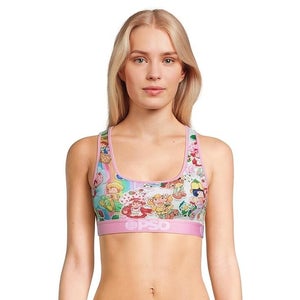 PSD Strawberry Shortcake Sports Bra Women's Large Pink Printed Racerback QLW396