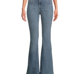 Free People We The Free Jayde Flare Jeans Womens 31 Blue Denim High-Waist QLW408