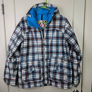 Burton Dryride Plaid Waterproof Snowboard Ski Jacket Women's Size XL