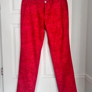 Callaway Golf Trouser red print 6 Pockets lightweight Men's Japan 3L