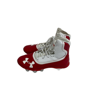 Used Under Armour Highlight Mens 11.5 FB Cleats White And Red 11692-S000136288