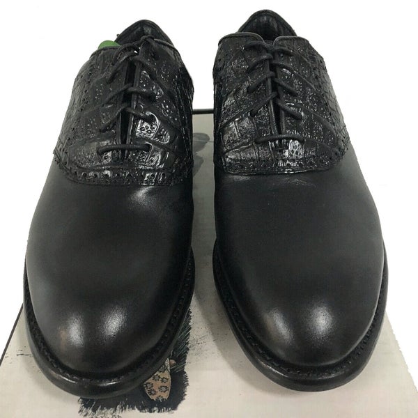 NEW $550 Justin Boots Golf Shoes! 9 NARROW Black Handcrafted  display picture 1