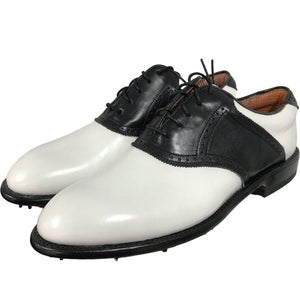 NEW $400 Justin Boots Golf Shoes! 10 NARROW  White & Black  Handcrafted Leather Dress Style