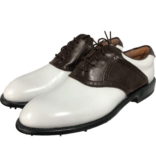 NEW $400 Justin Boots Golf Shoes! 8.5 WIDE White & Brown  display picture 3