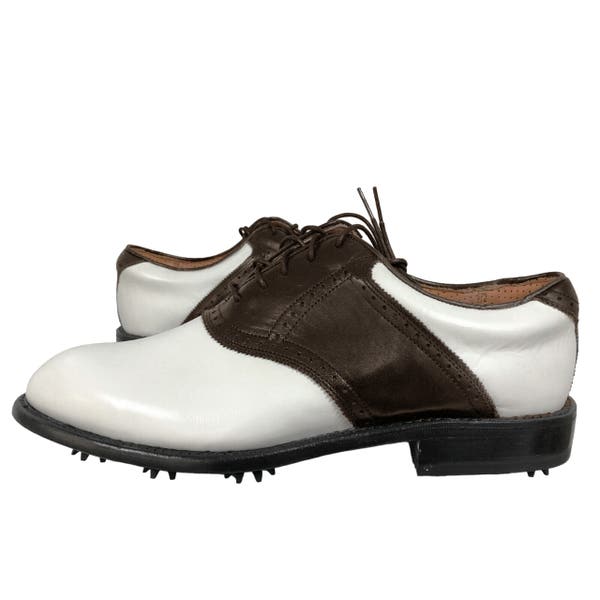 NEW $400 Justin Boots Golf Shoes! 12 NARROW White & Brown  display picture 1