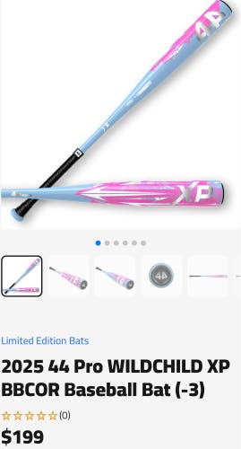 2025 44 Pro WILDCHILD XP BBCOR Baseball Bat (-3)