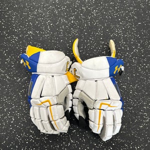 Used Under Armour COMMAND PRO AX SUEDE Lacrosse Gloves Mens White 13" 11849-S000028323