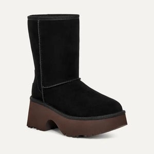 UGG Classic Short New Heights Women's US 9 Black Suede Pull On Snow Boots PQ301