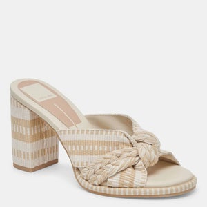 Dolce Vita Brilah Sandals Women's US 9 Brown Open Toe Block Heel Slide PQ292