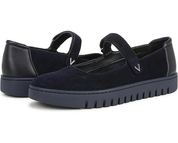 Vionic Uptown J2229L2400 Flat Women's US 7 Blue Suede Round Toe Mary Jane PQ287