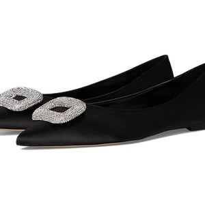 Steve Madden Tink Flat Ballet Flats Womens US 8.5 Black Rhinestone Slip On PQ291