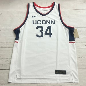 Nike UCONN Huskies #34 Men’s Replica Elite Basketball Jersey White Size XL