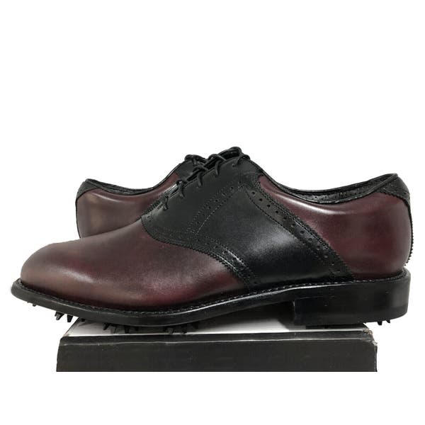 NEW $400 Justin Boots Golf Shoes! Maroon Handcrafted Leather Dress Shoe Style Prato - Cognac – Duca del Cosma US main image 4