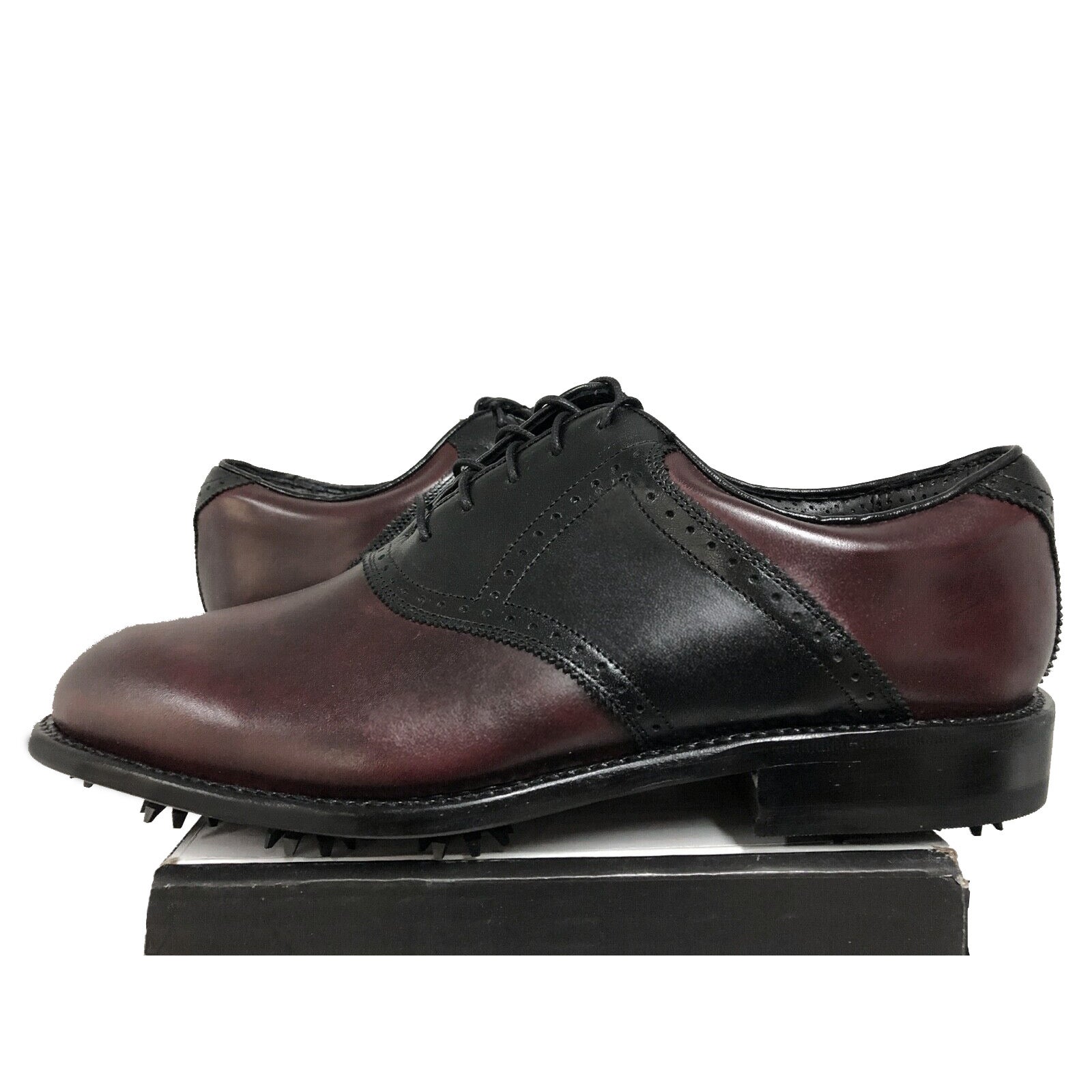 NEW $400 Justin Boots Golf Shoes! Black  Handcrafted Leather  Dress Style NARROW NEW $400 Justin Boots Golf Shoes! 9.5 NARROW White & Black  main image 2