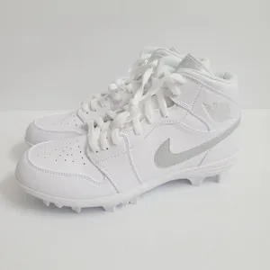 Nike Air Jordan 1 Mid TD Football Cleats FJ6805-101 Size 9 White