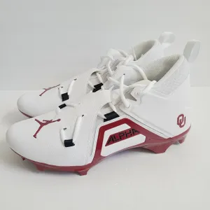 Nike Jordan Alpha Menace Oklahoma Football Cleats DH3367-104 Size 13 Wide White