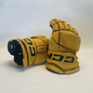 14" CCM Jetspeed FT1 (HGPJSPP) Notre Dame Alternate Pro Stock Gloves - Gold