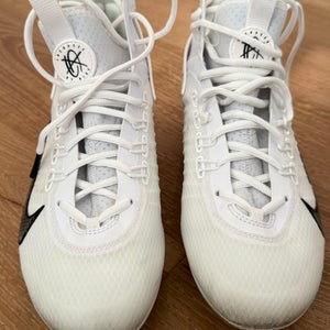 White Unisex Size M10 (W11.5) Nike Huarache 9 Elite Mid Top Turf Cleats (Used Once)