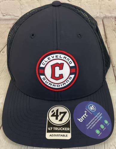 Cleveland Guardians 47 Adjustable Trucker Cap Snapback Closure One Size Fits All
