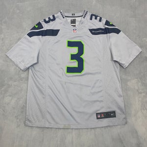 NIKE NFL Seattle Seahawks #3 RUSSELL WILSON Jersey Men XL Grey On-Field NFLPA