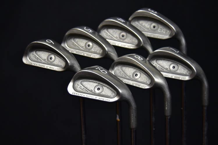 PING EYE 2 IRON SET 3-9, SHAFT 38", REGULAR FLEX, RIGHT HANDED, NEW GRIPS