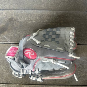 Rawlings Sure Catch ‎SCSB100P 10 Inch Youth Girls Softball Glove (Grey/Pink) RHT
