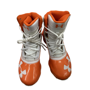 Used Under Armour HIGHLIGHT Jr FB Cleats Orange And White Junior 04 11613-S000161176