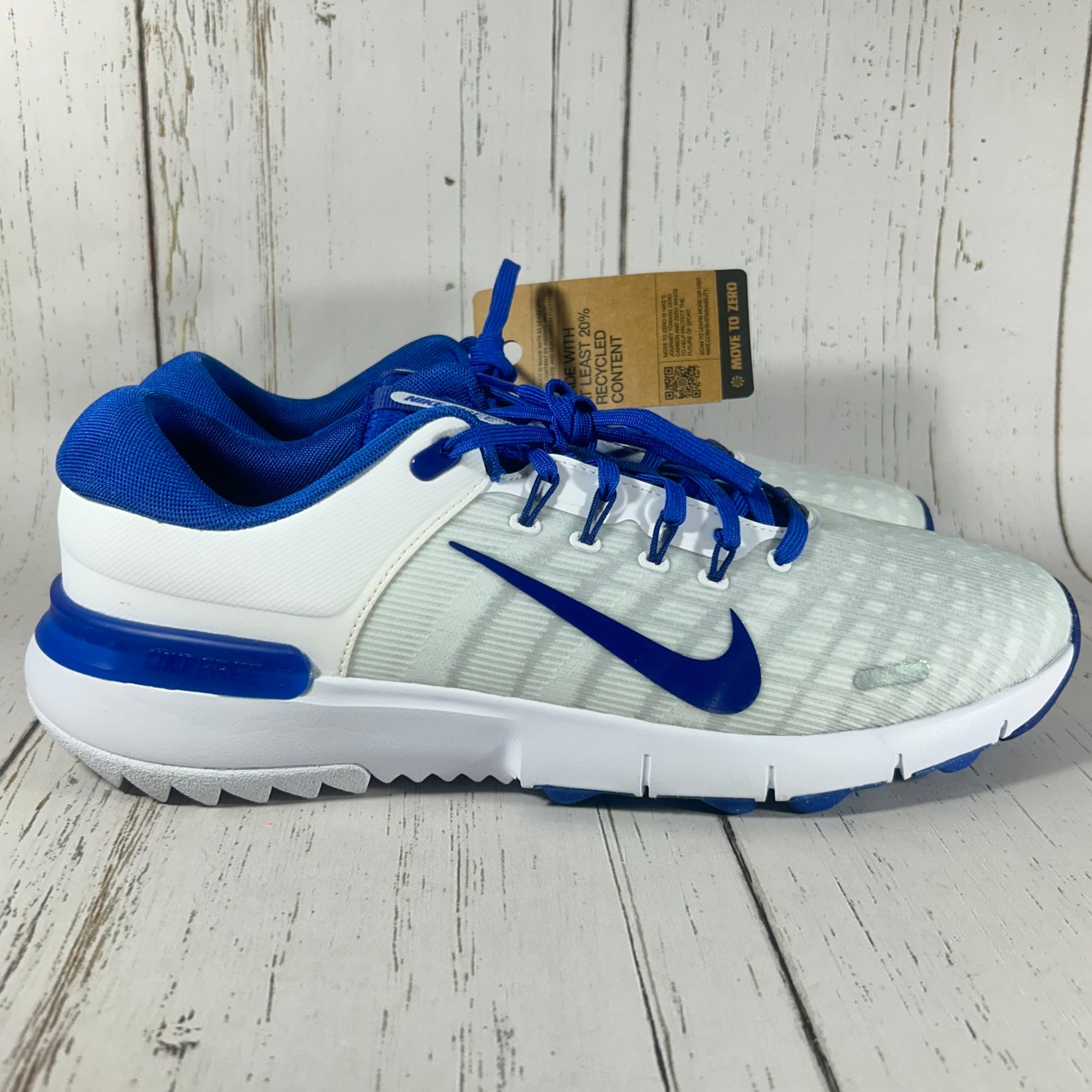 Nike Free Golf NN Sneakers Shoe White Blue Size 11.5 Wide FQ7875