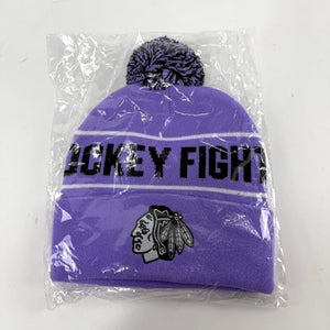 Brand New Chicago Blackhawks "Hockey Fights Cancer" Beanie (sku#D28)
