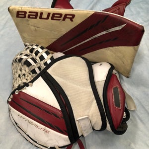 Bauer Hyperlite Goalie Glove and Blocker Set NCAA Pro Stock