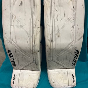 White Large Senior Bauer Supreme Mach Goalie Leg Pads (Used)