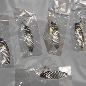 NEW LOT 5 fishing spoons silver fishing spoons lures 25 grams Free S/H NEW