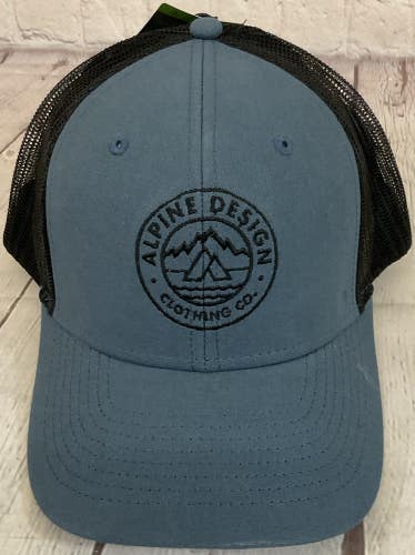 Unisex Adult Medium Alpine Design Patch Trucker Cap Adjustable Snapback Closure