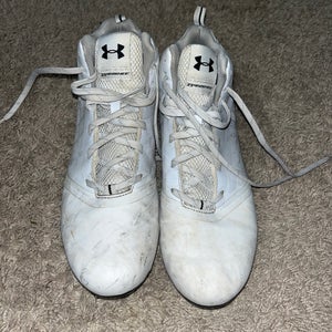 White Men's Size M 9.5 (W 10.5) Adult Under Armour Mid Top (Used)