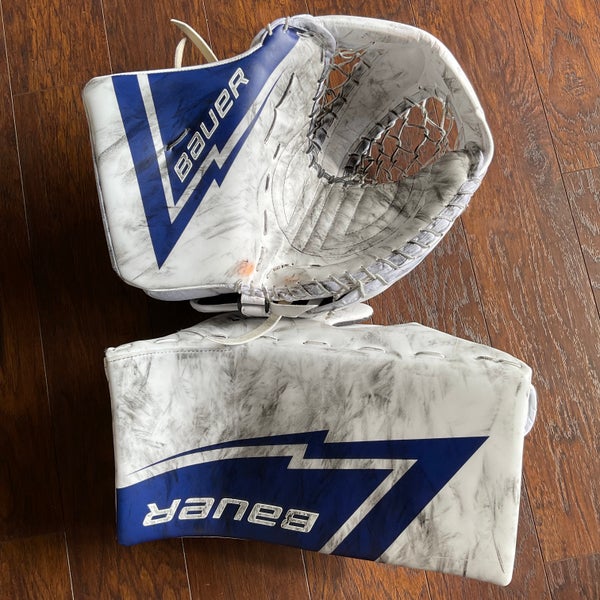 NHL Pro Stock Bauer Hyperlite 2 Goalie Glove & Blocker - 580 clone
