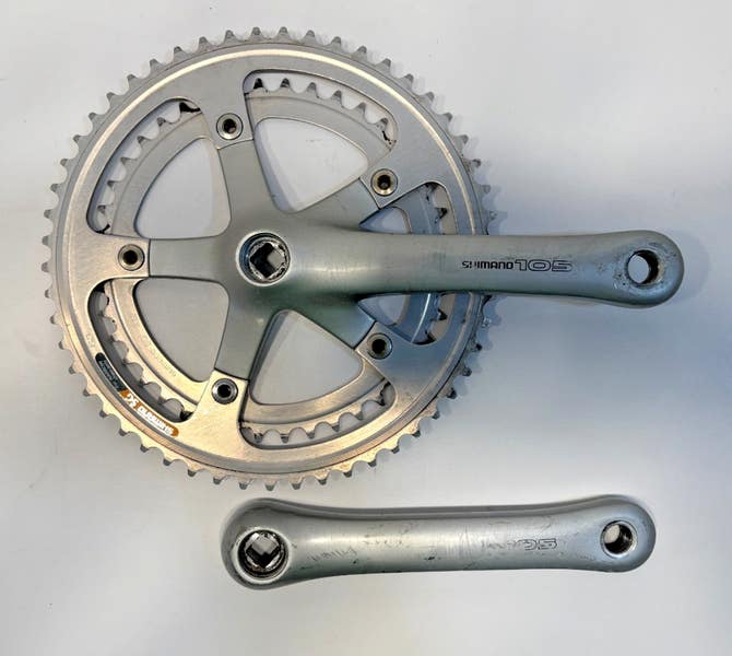 Vintage Shimano 105 FC-1055 165mm 53/42 Silver Aluminum Road