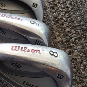 SET OF 3 LH WILSON FAT SHAFT FS CAVITY BACK GOLF CLUBS 8 9 & SW UNIFLEX GRAPH