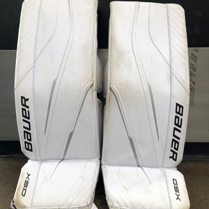 White Medium Intermediate Bauer GSX (2023 Model) Goalie Leg Pads (Used)