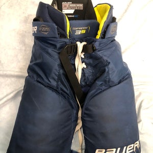 Blue Junior Medium Bauer Supreme 3S Hockey Pants (Used)