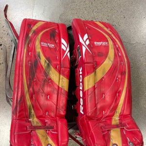 Red 32" Senior Reebok Premier Series III Goalie Leg Pads (Used)