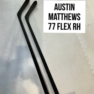 Senior(2x)Right Matthews 77 Flex Toe Pattern ProBlackStock™ Unbranded Pro Stock Hockey Sticks