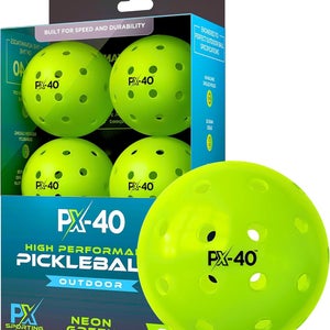 PX-40 Outdoor Pickleballs - High Visibility, USAPA Tournament Grade, 40 Holes, Crack Resistant