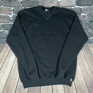 Vintage Russell Athletic Blank Crewneck Sweatshirt Made in USA Black Size Large