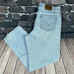 Vtg Levis 540 Jeans Mens Measures 34x28 Blue Brown Tab USA 90s Relaxed Straight