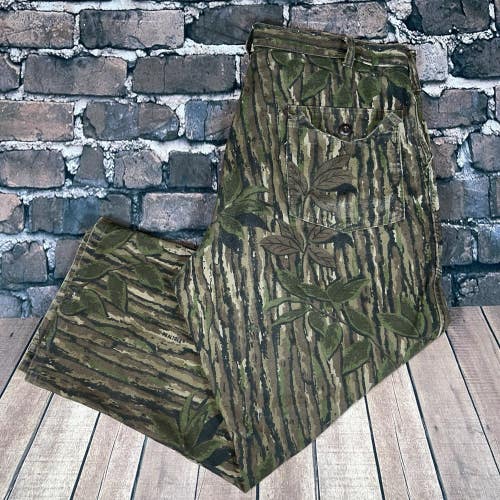 Vintage 90s Cabela's Realtree Trebark Cargo Camo Fatigue Hunting Pants 38x26
