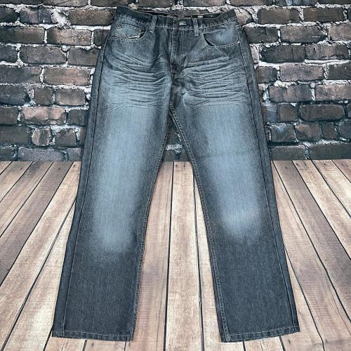 Vintage Old Skool Jeans Mens 34x32 Gray Wide Leg Baggy Hip Hop Skater Y2K Pants