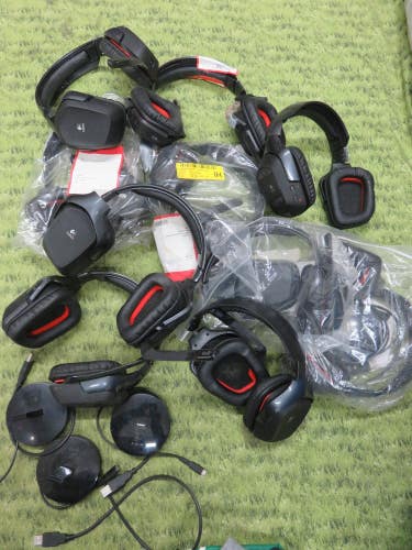 LOT 10 * Logitech G930 Gaming Headphones Wireless Headset+Chargers+Dongles-PARTS